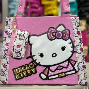 Hello Kitty Pink Tote with Gold and Purple Accents